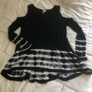 EUC Tie Dye cold shoulder top